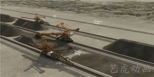 重工業建設交通運輸鐵路擴建工程施工動畫 (2)